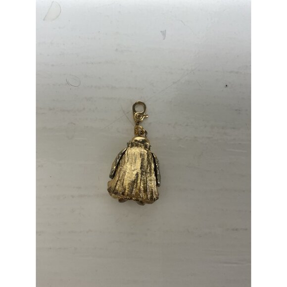 Gold-Tone Buddha Pendant Charm With Green Gemstone Accent & Lobster Clasp - Picture 2 of 3